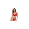 Ensemble 3 pièces en dentelle rouge 